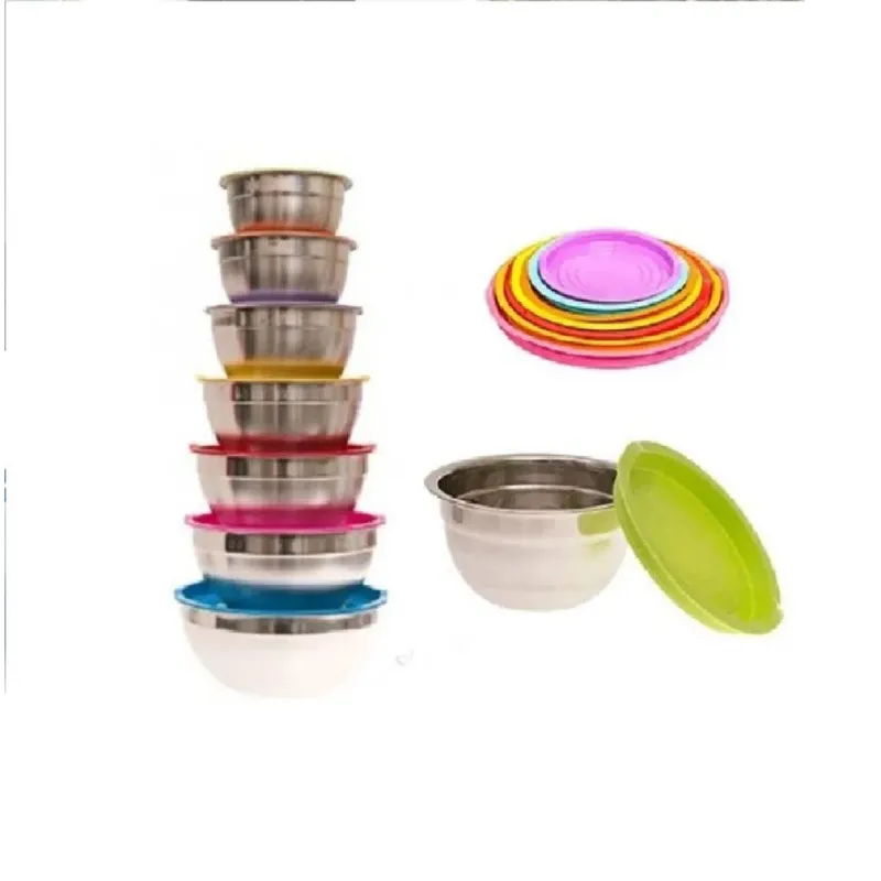 OTTOWARE - Set Bowls Acero Inoxidable 14 Piezas con Tapas