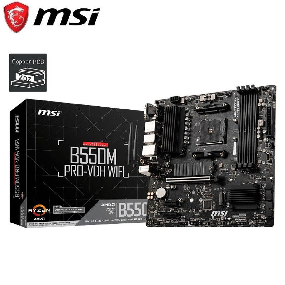 MSI - Motherboard MSI B550M PRO-VDH WIFI AMD B550 AM4 Socket