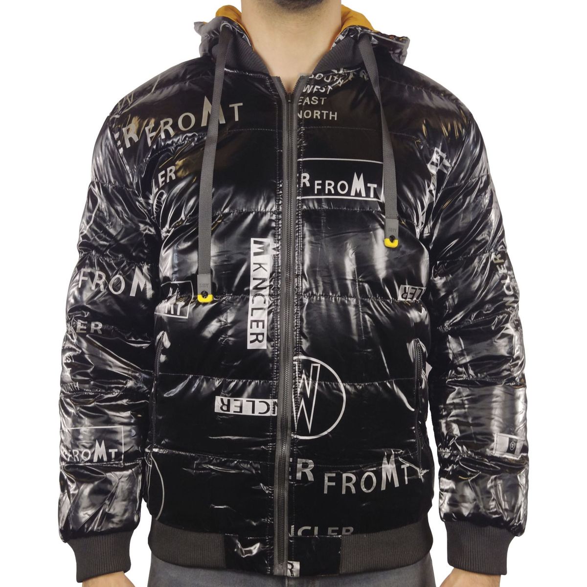 GENERICO - Casaca Hombre Térmica Reversible Brillo MSBAO 31716 - Negro