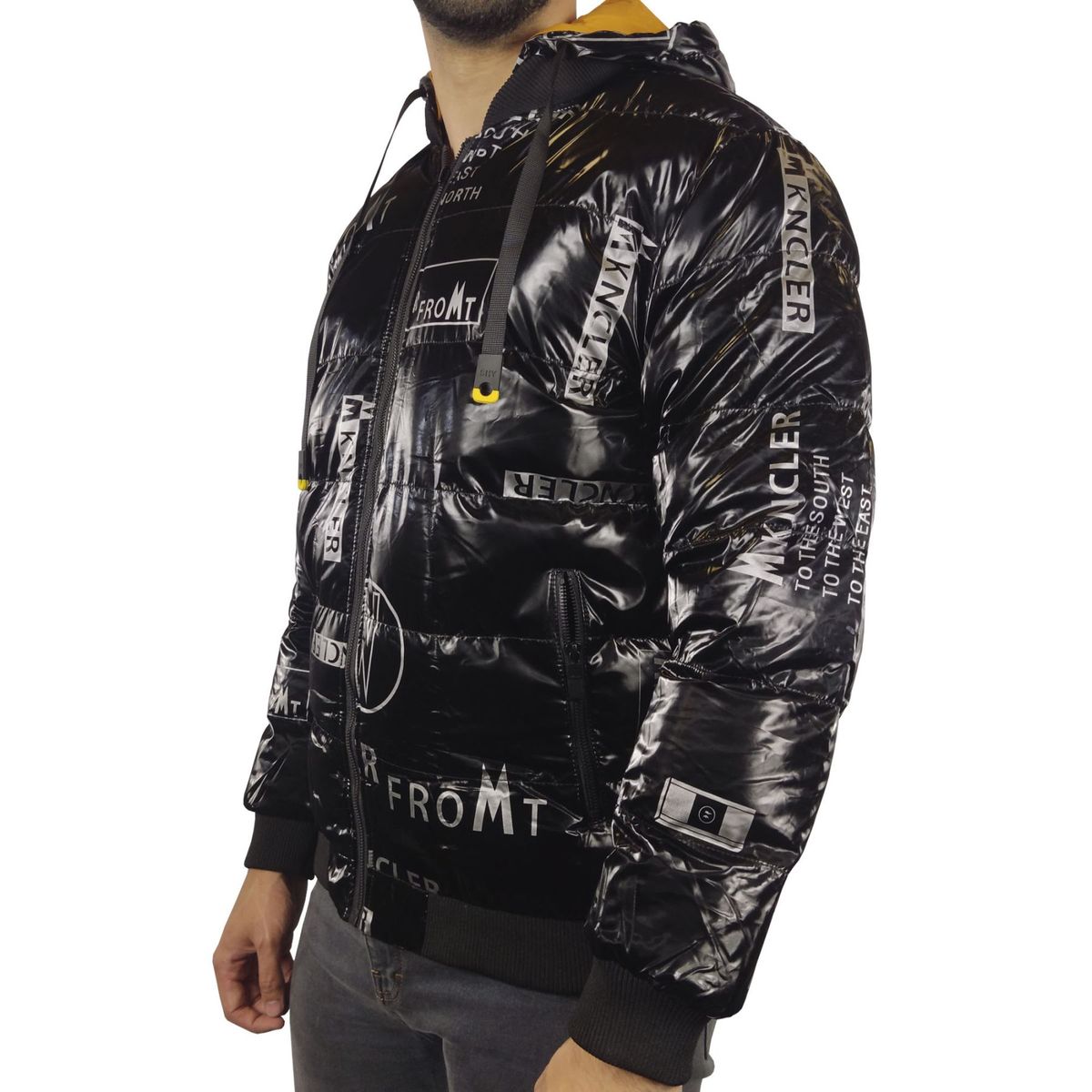 GENERICO - Casaca Hombre Térmica Reversible Brillo MSBAO 31716 - Negro