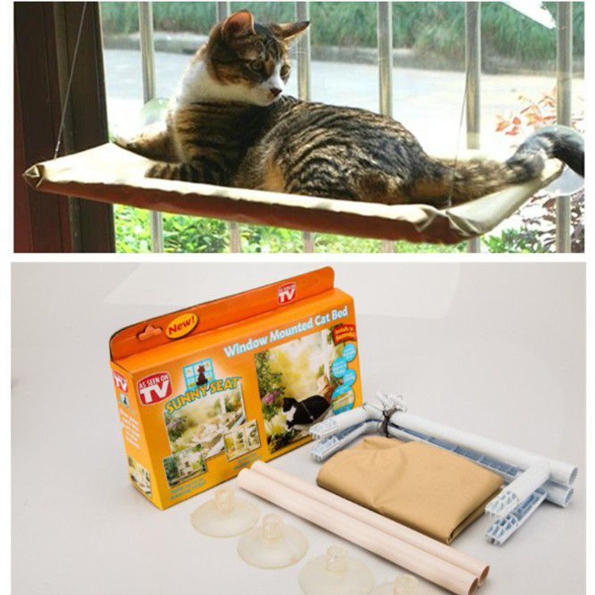 GENERICO - Cama colgante hamaca lavable para gato para la ventana