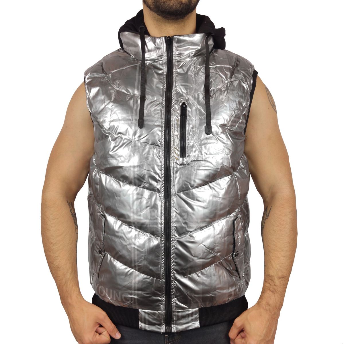 GENERICO - Chaleco Hombre Térmico Reversible Basenki 99036 - Plata
