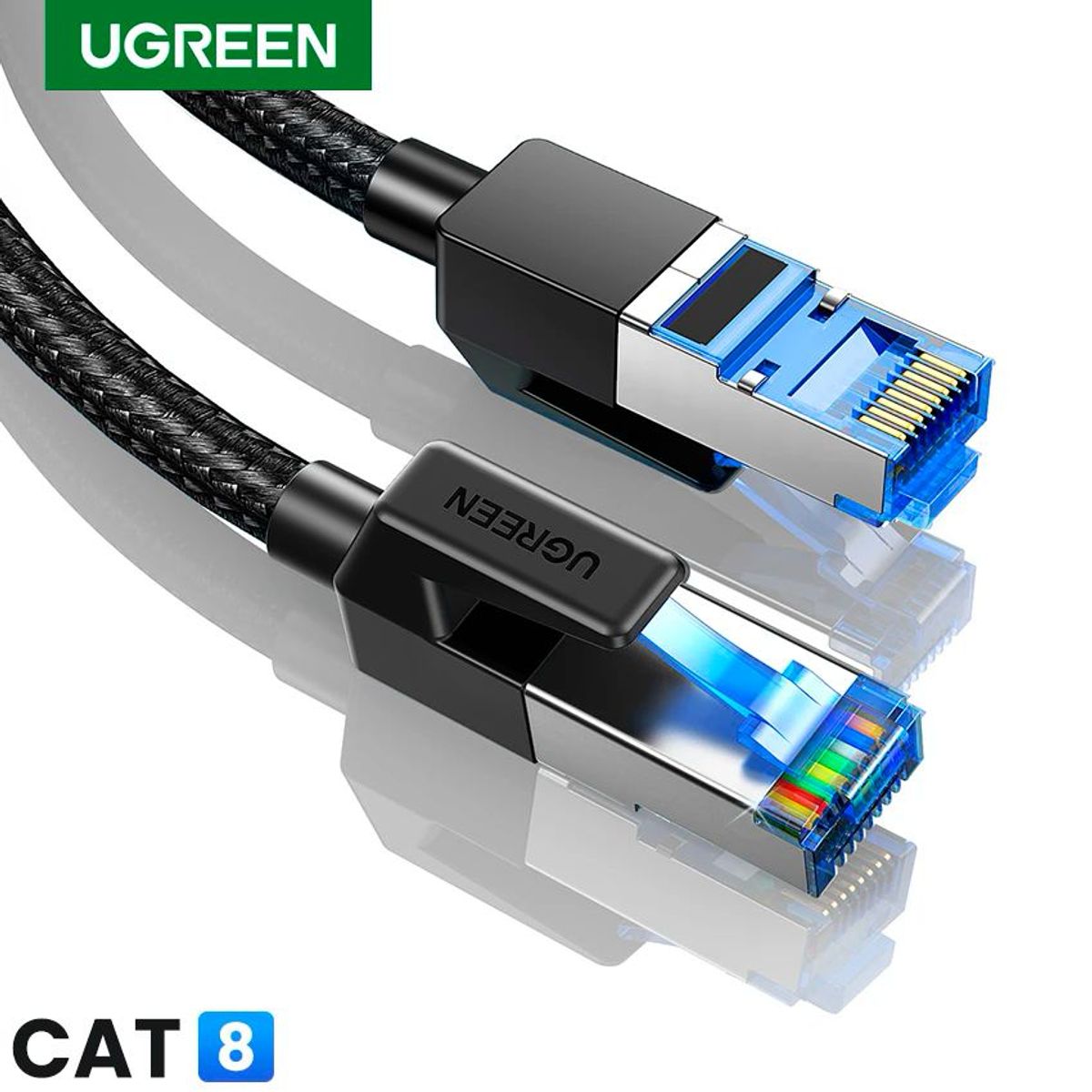 UGREEN - Cable Ugreen Ethernet RJ45 Cat8 40Gbps Nylon 2metros