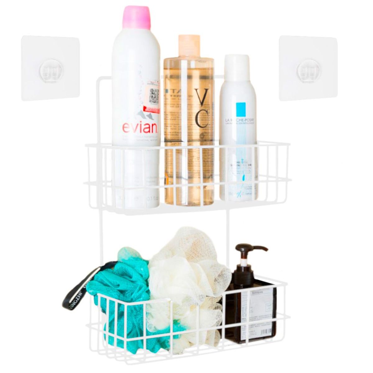 SASHIJA - Estante Organizador Colgante de Almacenamiento Pared 2 Niveles 32V BL