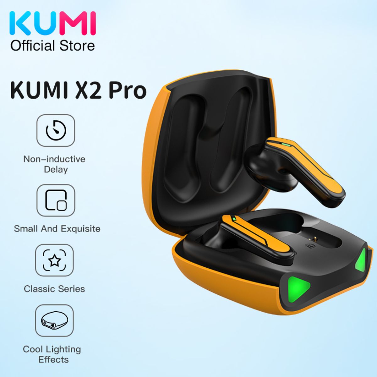 KUMI - Audifonos KUMI X2 PRO Gaming - Amarillo