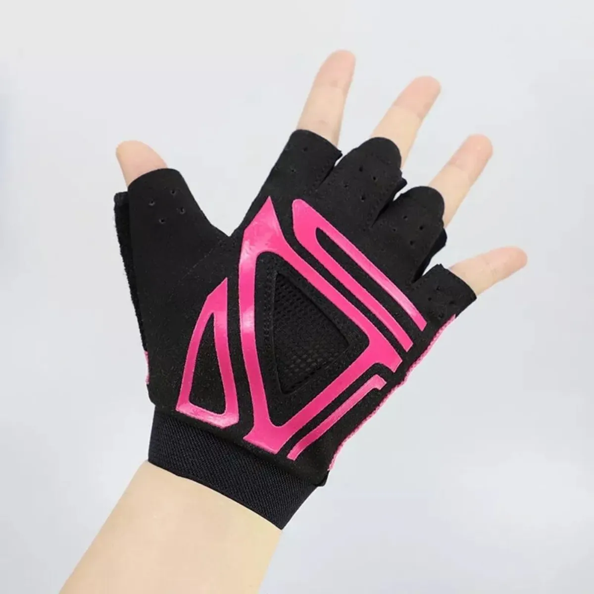 GENERICO - Guantes para Pesas Gym Dama Panal Fucsia Talla M