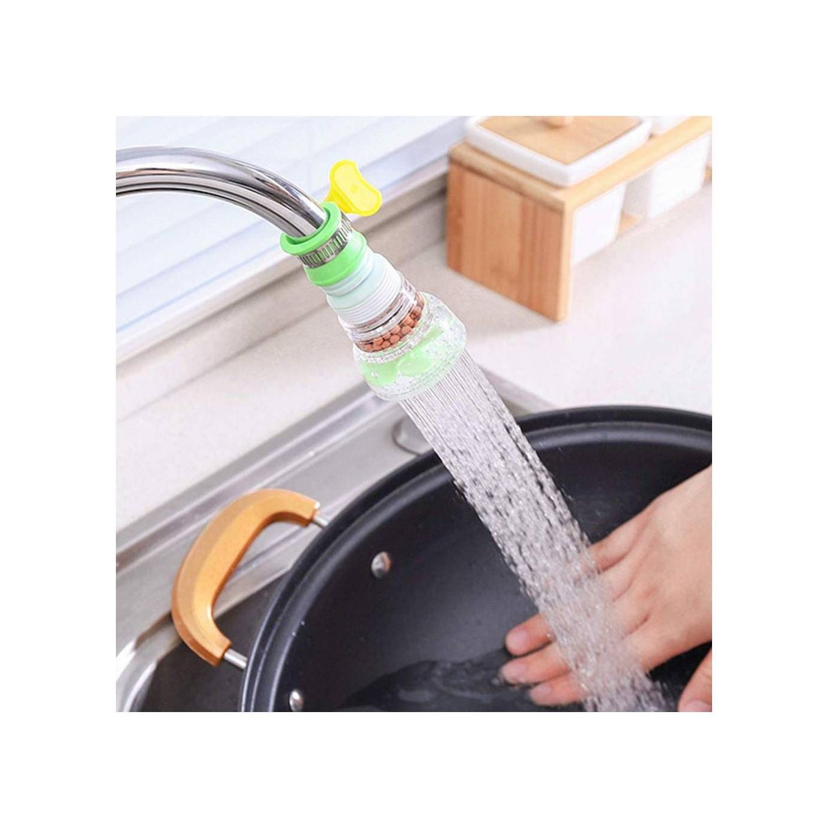 GENERICO - Filtro Extensor de Caño Ajustable para Ahorro de Agua verde