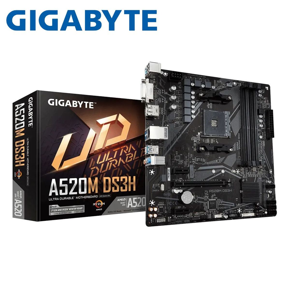 GIGABYTE - Motherboard Gigabyte A520M DS3H rev 10 AM4 DDR4