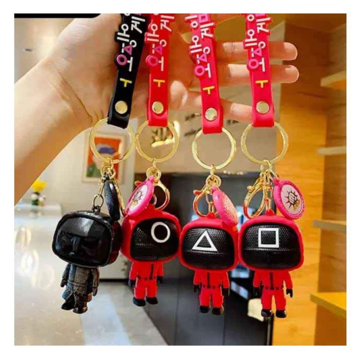 GENERICO - Llavero Juego del Calamar 4 pcs