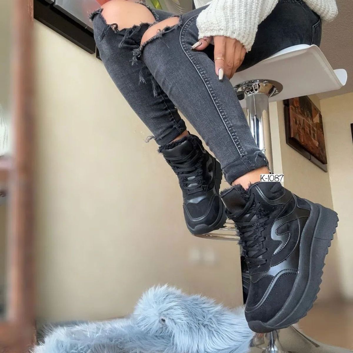 MAGDALENA SHOES - ZAPATILLA MUJER 829 NEGRO