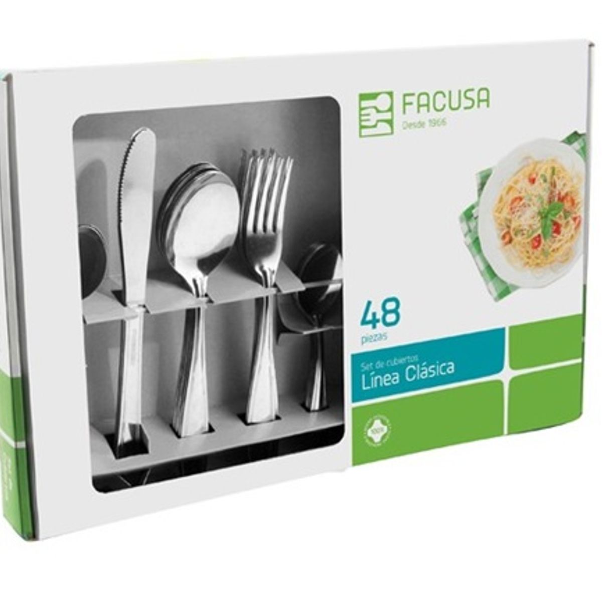 FACUSA - Set de cubiertos 48 Piezas Acero Inoxidable FACUSA  Modelo Urban