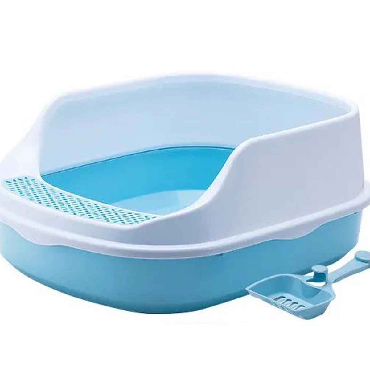 GENERICO - Arenero para Gato Grande con pala 48x40 cm - Celeste