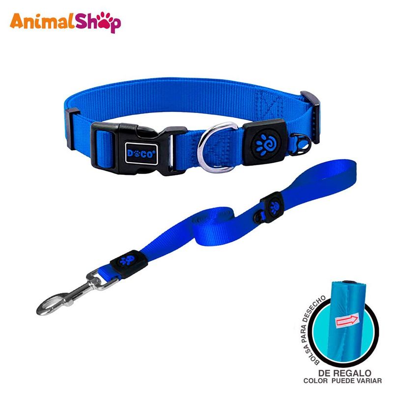 DOCO - Collar De Perro Doco Nylon Ajustable L Azul Correa