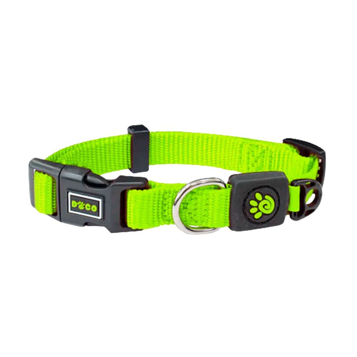 DOCO - Collar De Perro Doco Nylon Ajustable M Verde Correa