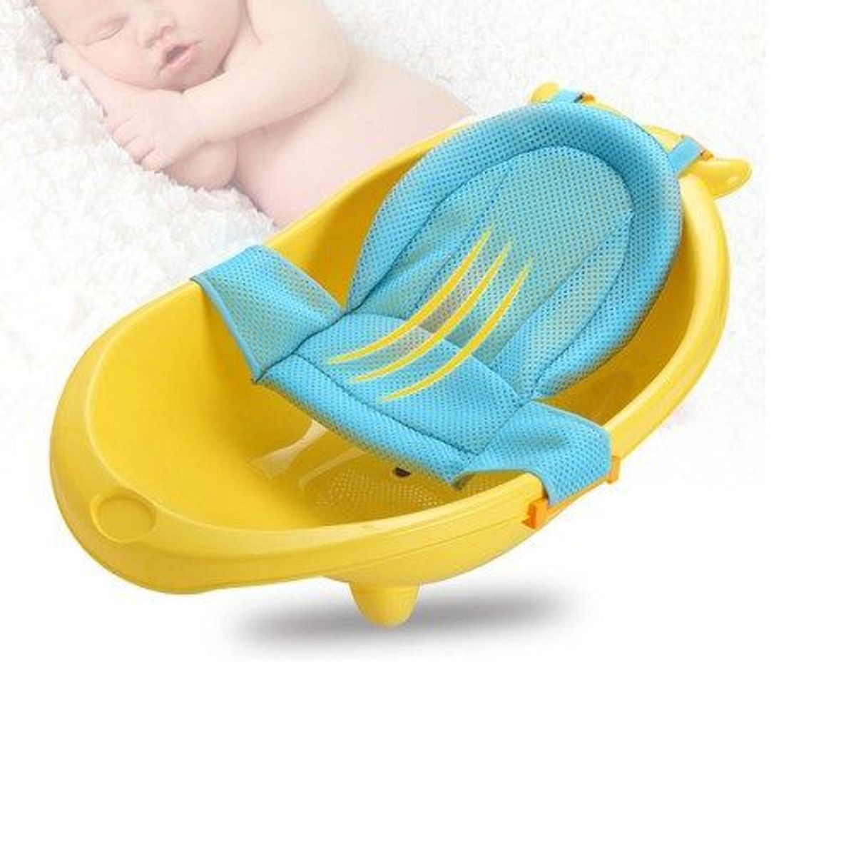 GENERICO - malla para bañera bebe hamaca celeste