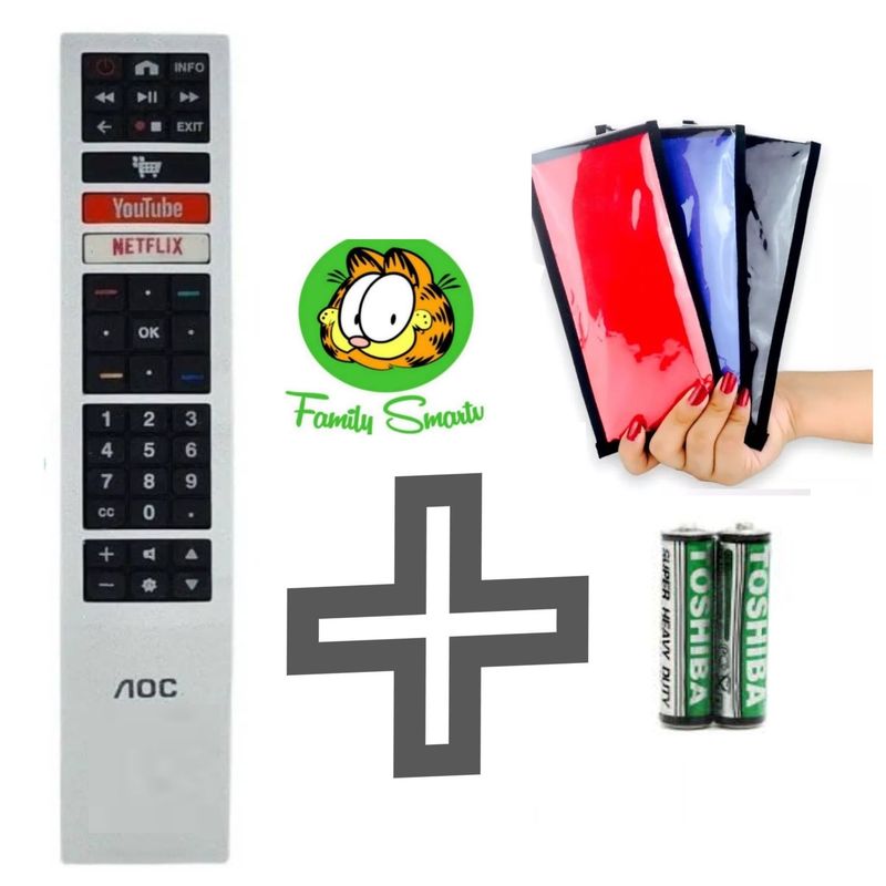 GENERICO - Control Remoto Genérico Aoc Smart Tv Mod50U6295 +  Funda