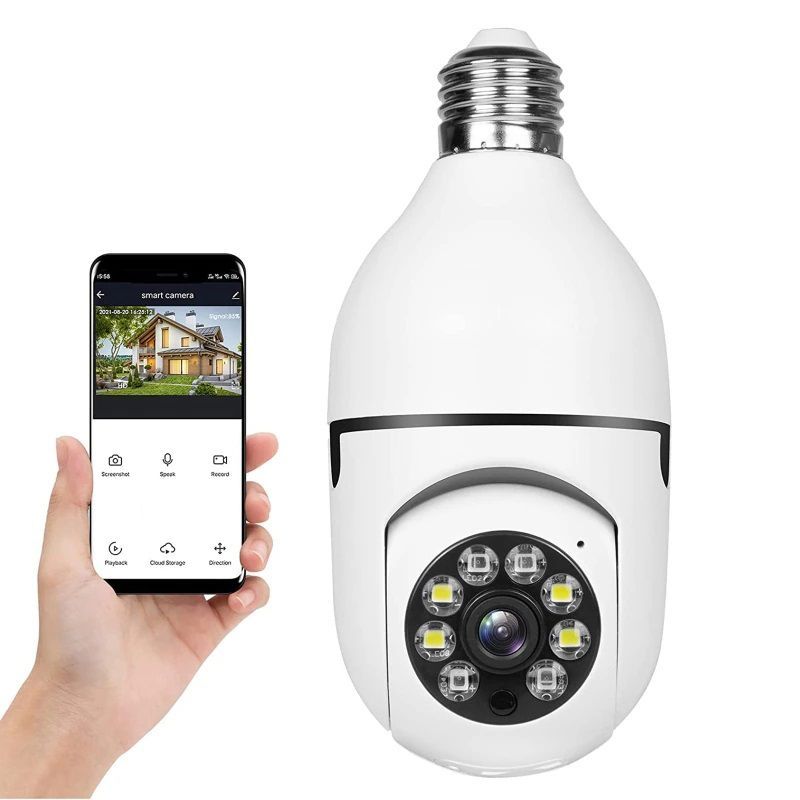 GENERICO - Foco Cámara de Seguridad Inteligente Con Visión Nocturna y Altavoz
