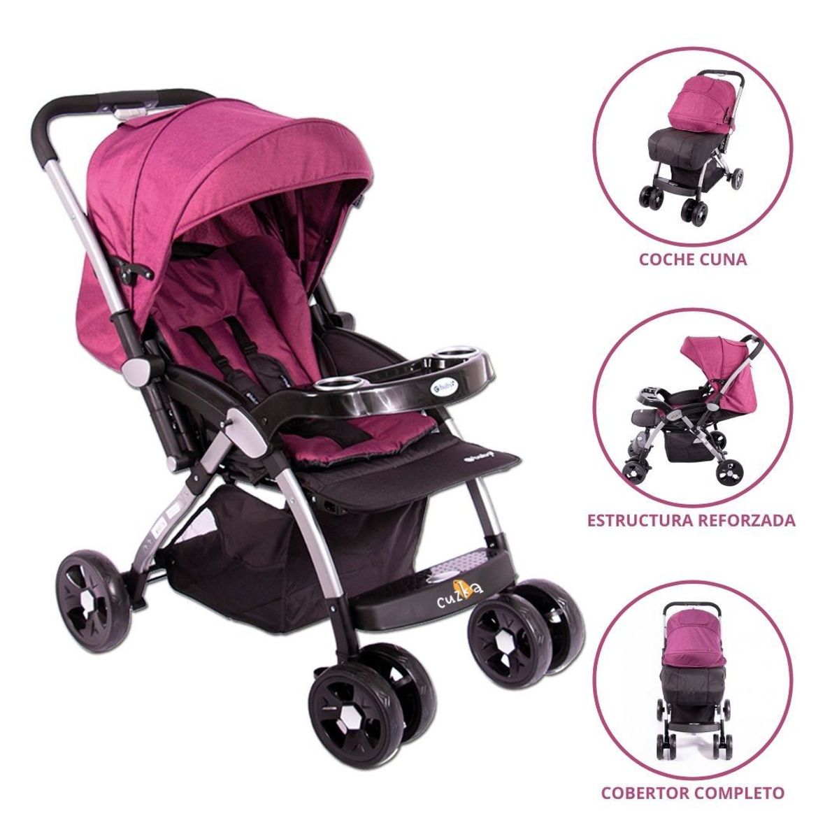 EBABY - Coche Cuna para Bebés «KUPER» Pink