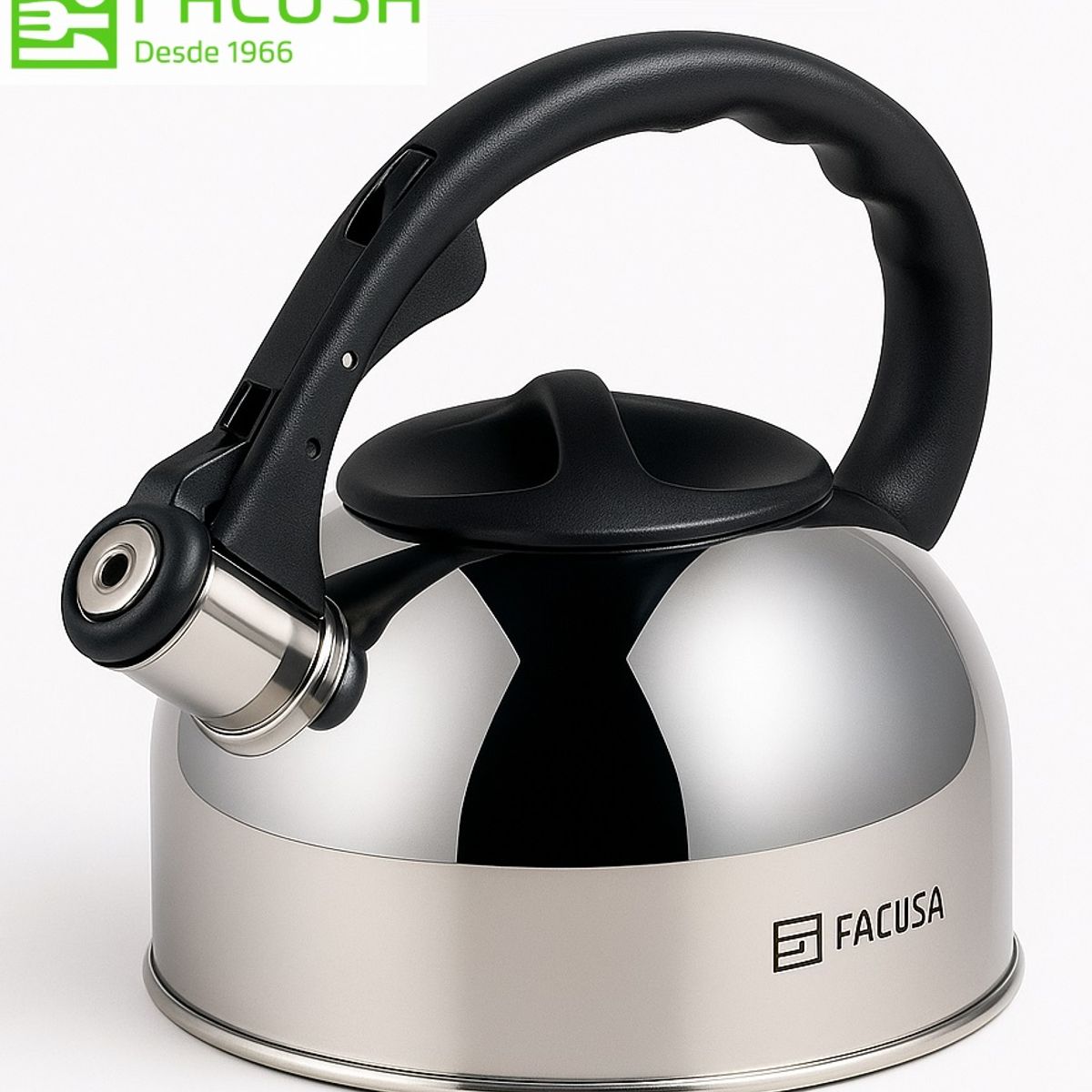 FACUSA - Tetera Acero Inoxidable  Facusa de 2.5 litros con Silbador