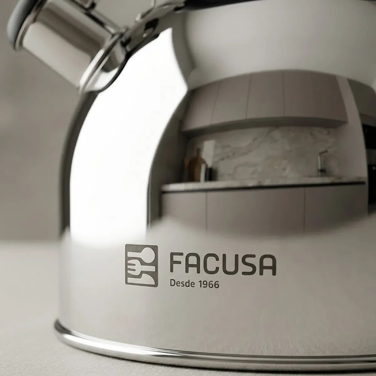 FACUSA - Tetera Acero Inoxidable  Facusa de 3.00 litros con Silbador