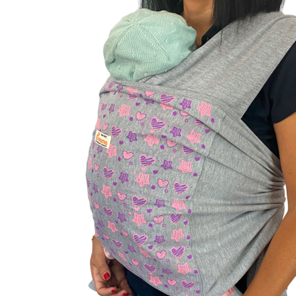 AIMAMA - Fular Pre Armado Gris Morado Estrella