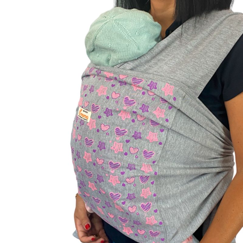 AIMAMA - Fular Pre Armado Gris Morado Estrella