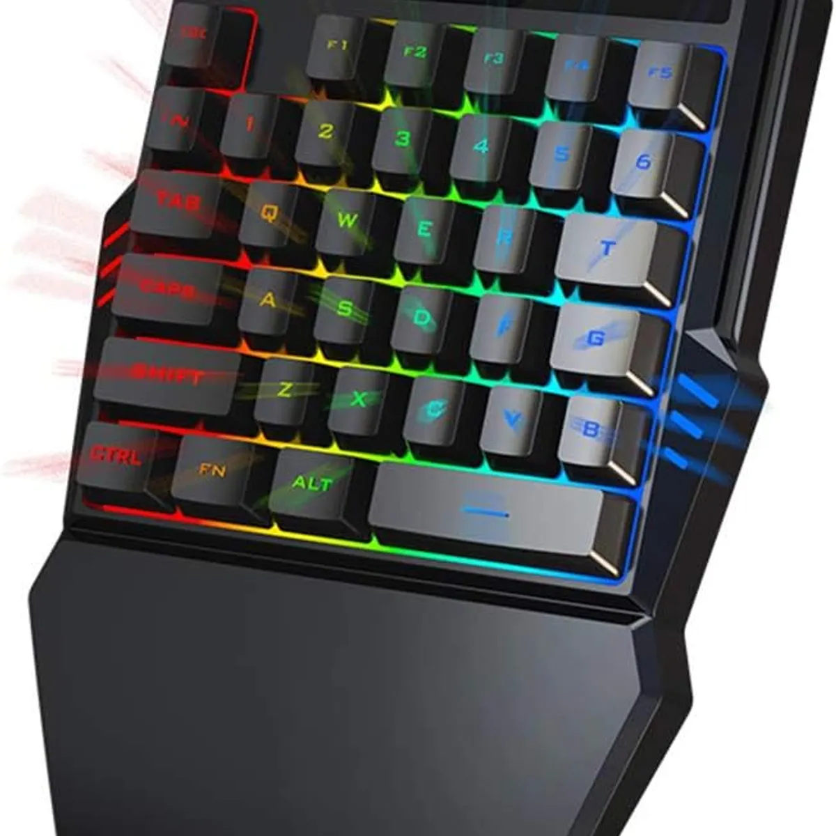 TWOLF - Teclado Gamer Semi Mecánico Gamer RGB una Mano NO REDRAGON