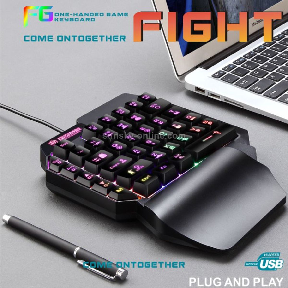 OEM - Teclado Gamer RGB Mini 39 Teclas Para Una Mano Gaming