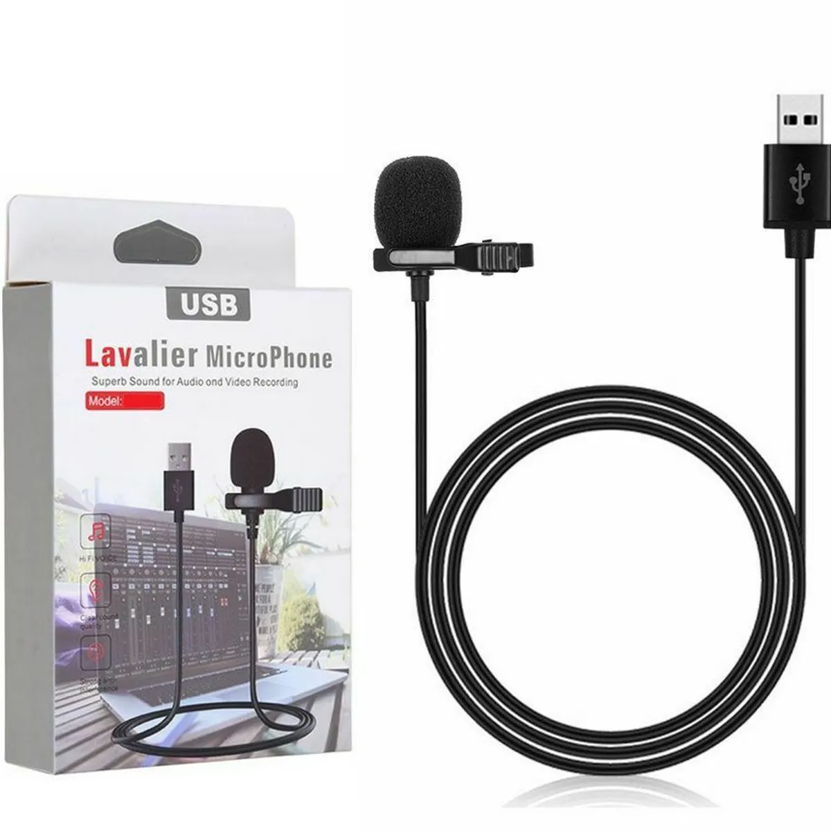 OEM - Micrófono Solapero USB - Para Computadoras y Laptops - Omnidirecional