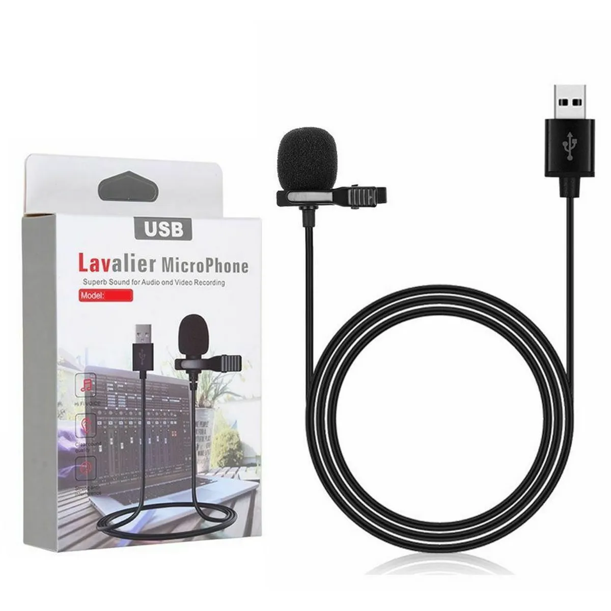 OEM - Micrófono Solapero USB - Para Computadoras y Laptops - Omnidirecional