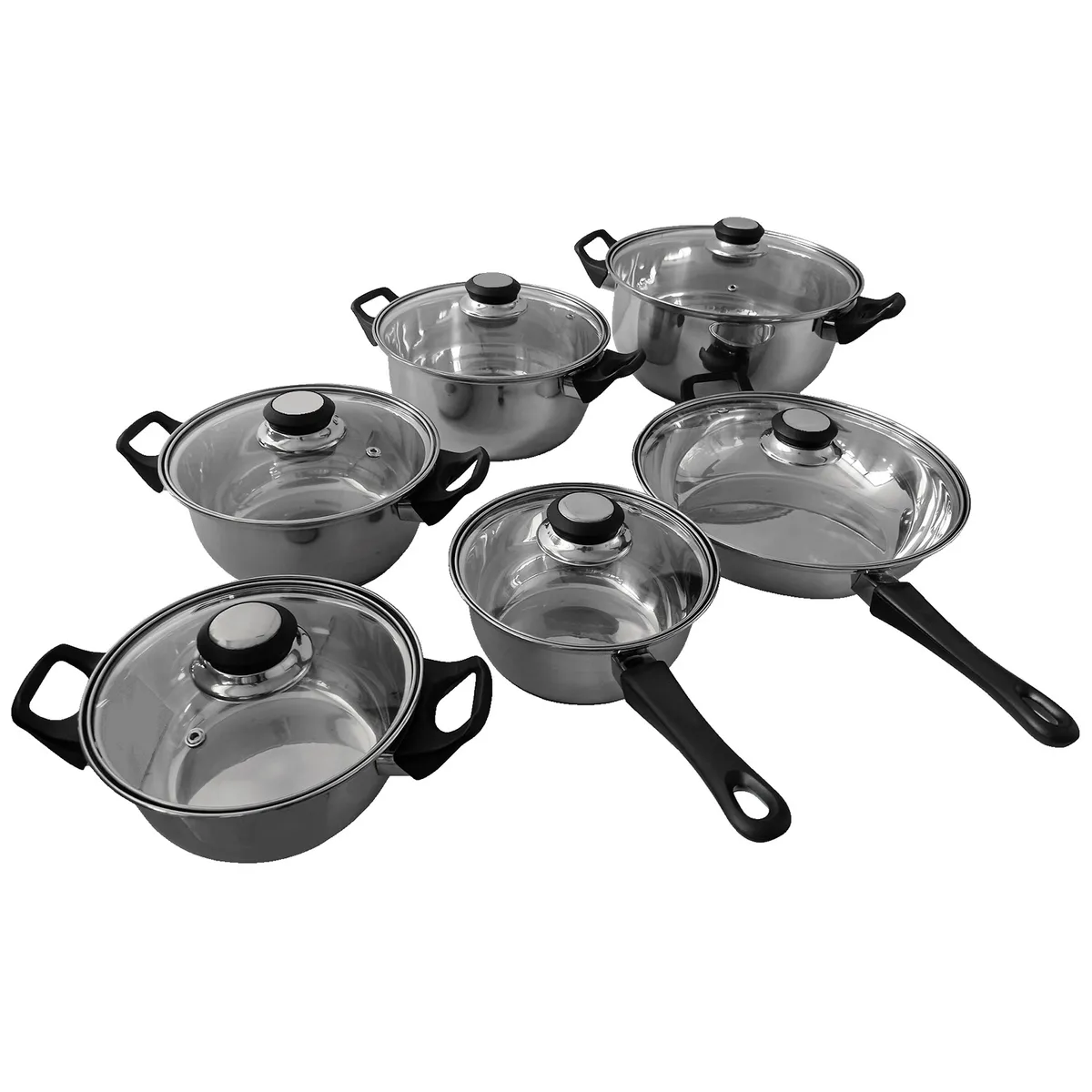 CASA JOVEN - Mega Juego Completo Ollas Batería Cocina Inoxidable 12Pz