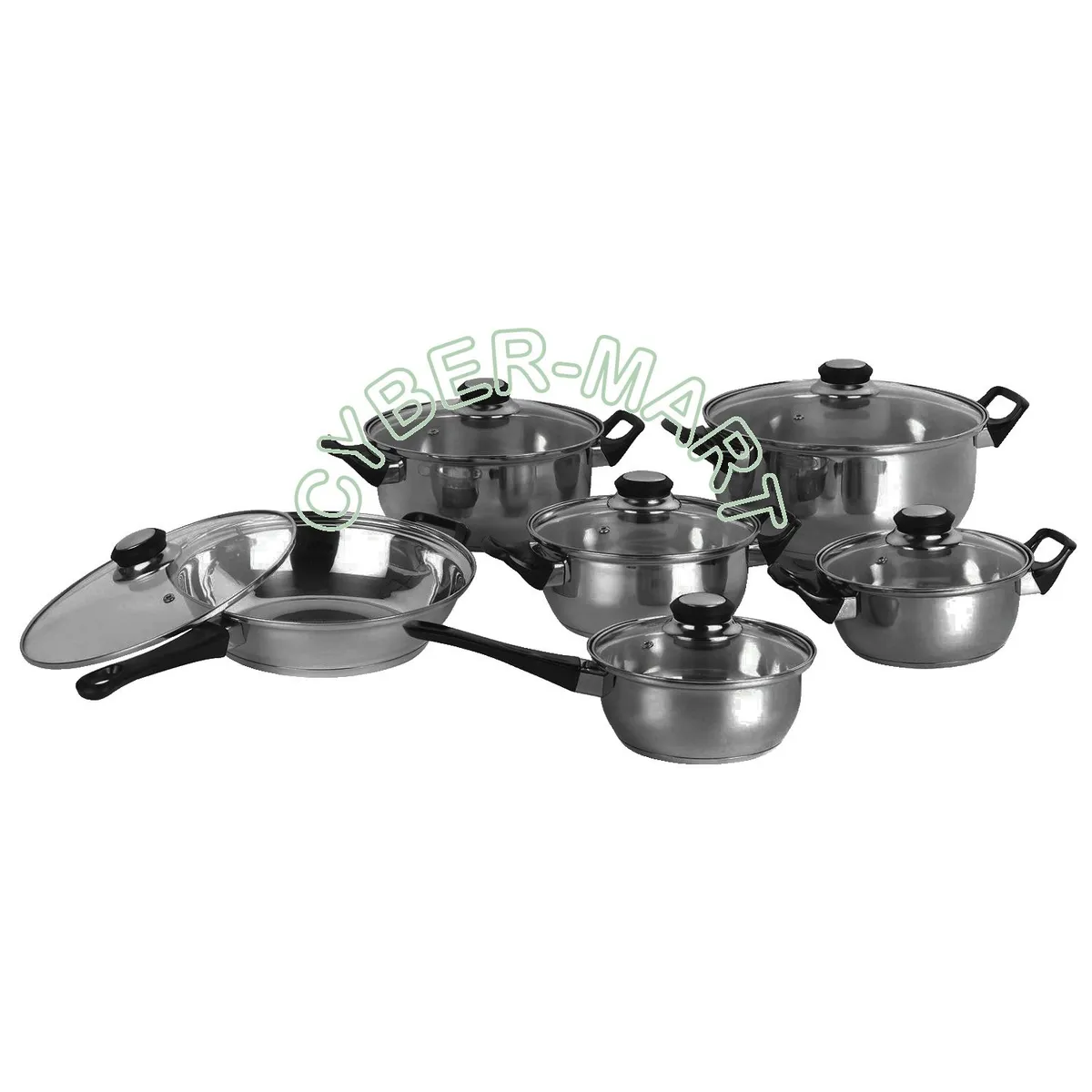 CASA JOVEN - Mega Juego Completo Ollas Batería Cocina Inoxidable 12Pz