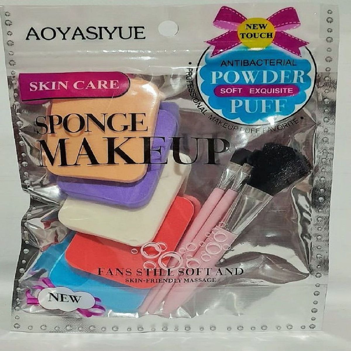 GENERICO - Set 5 Esponjas de Maquillaje + 3 Mini Brochas_123