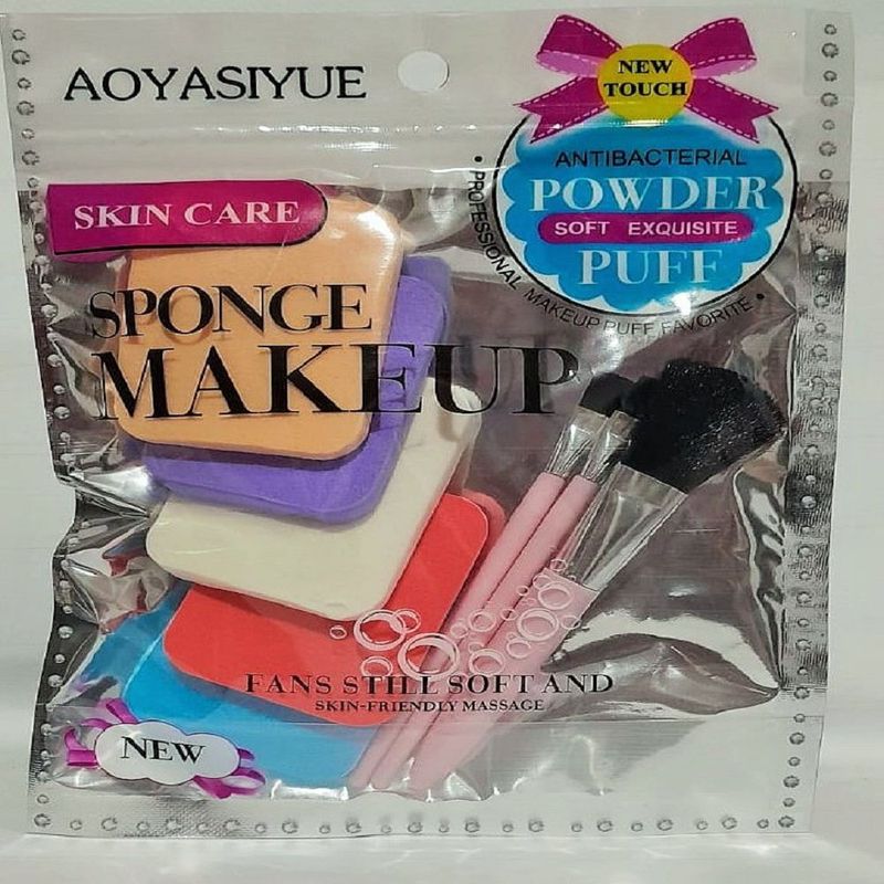 GENERICO - Set 5 Esponjas de Maquillaje + 3 Mini Brochas_123