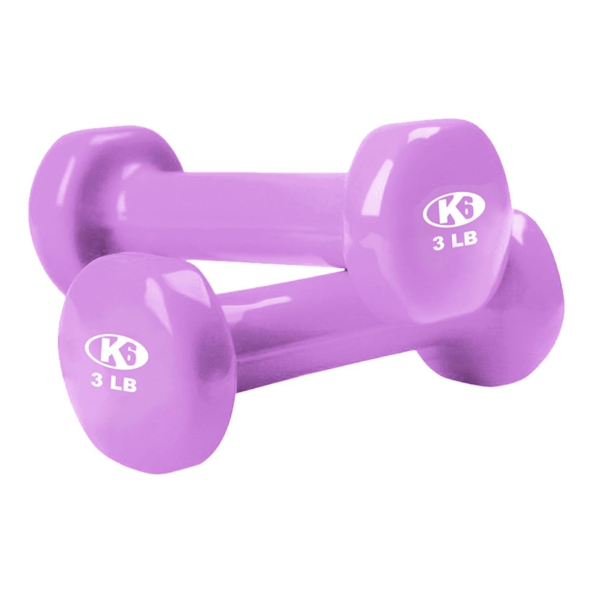 K6 FITNESS - Par de Mancuernas 3 LB Pesas Recubiertas de Vinil K6