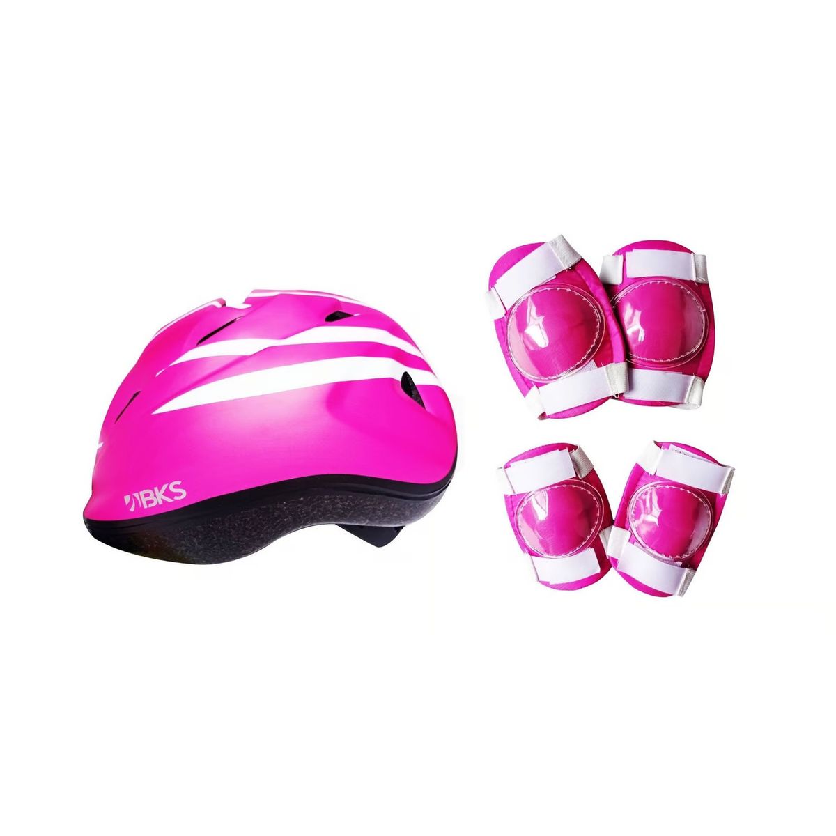BKS - Kit Ciclismo Protección Niña Casco Rodillera Codera Talla S