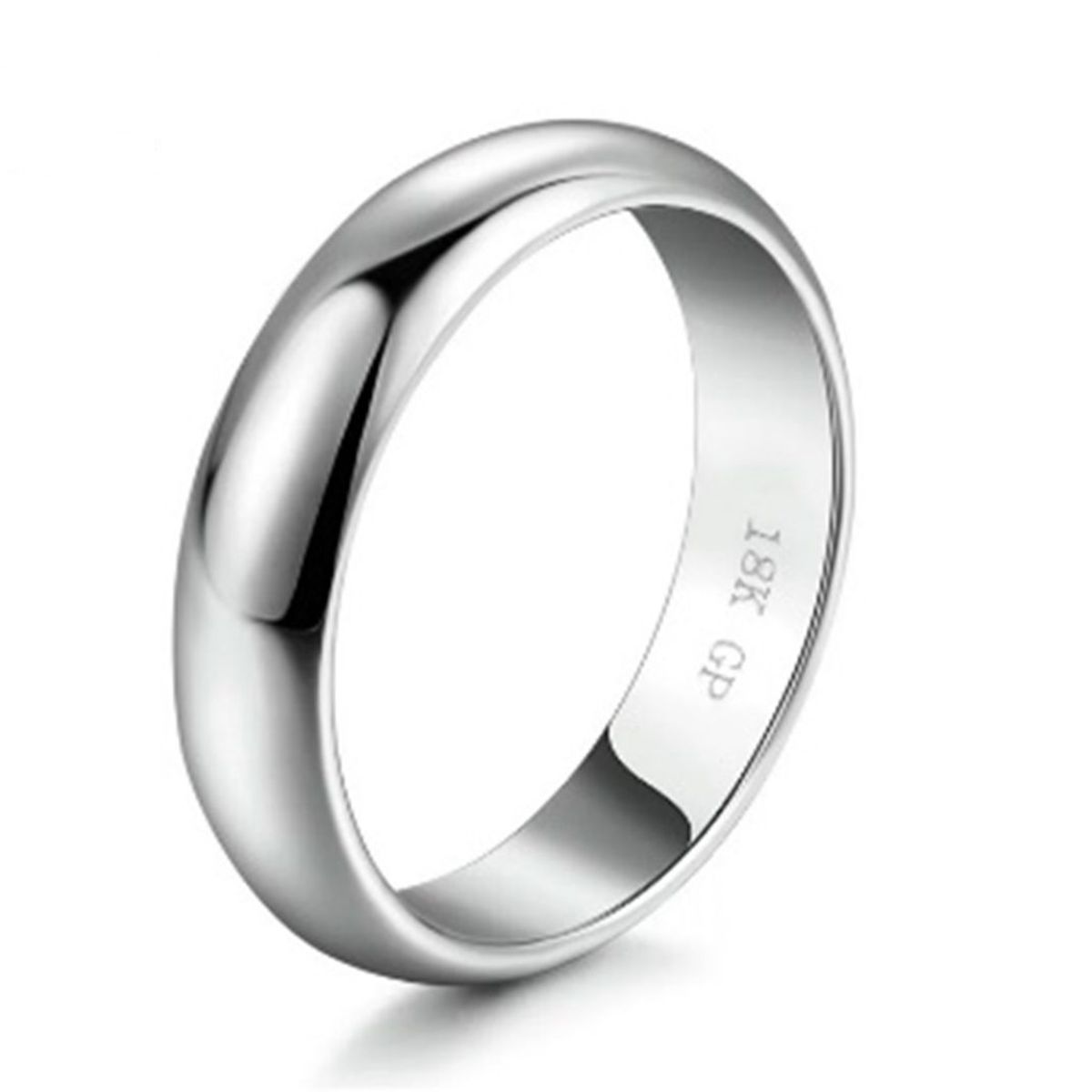 GENERICO - Anillo de Matrimonio Solitario Hombre Bañado Oro Blanco Genieka