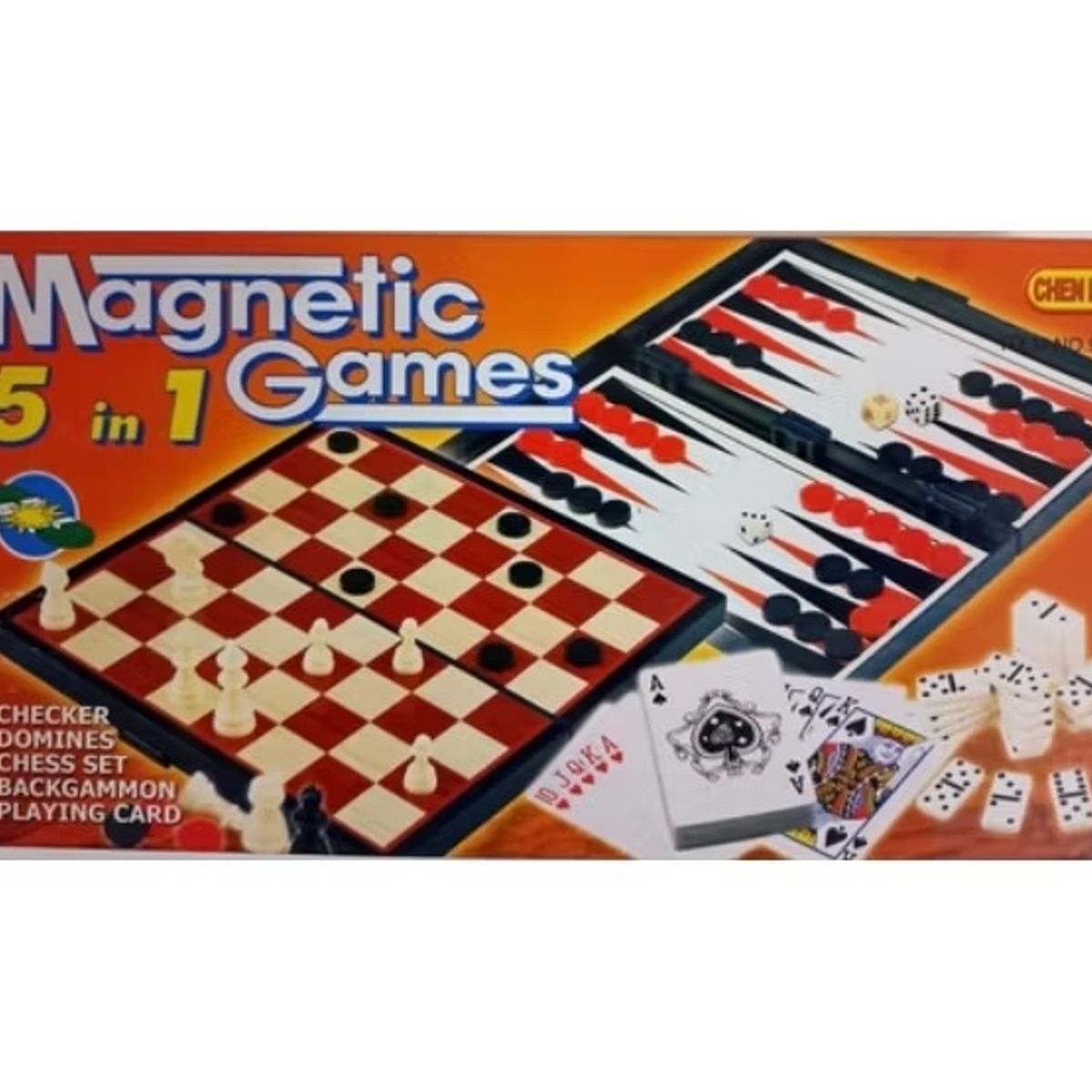 GENERICO - tablero de Ajedrez magnetico 5 en 1