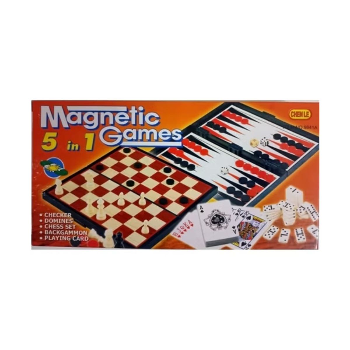 GENERICO - tablero de Ajedrez magnetico 5 en 1