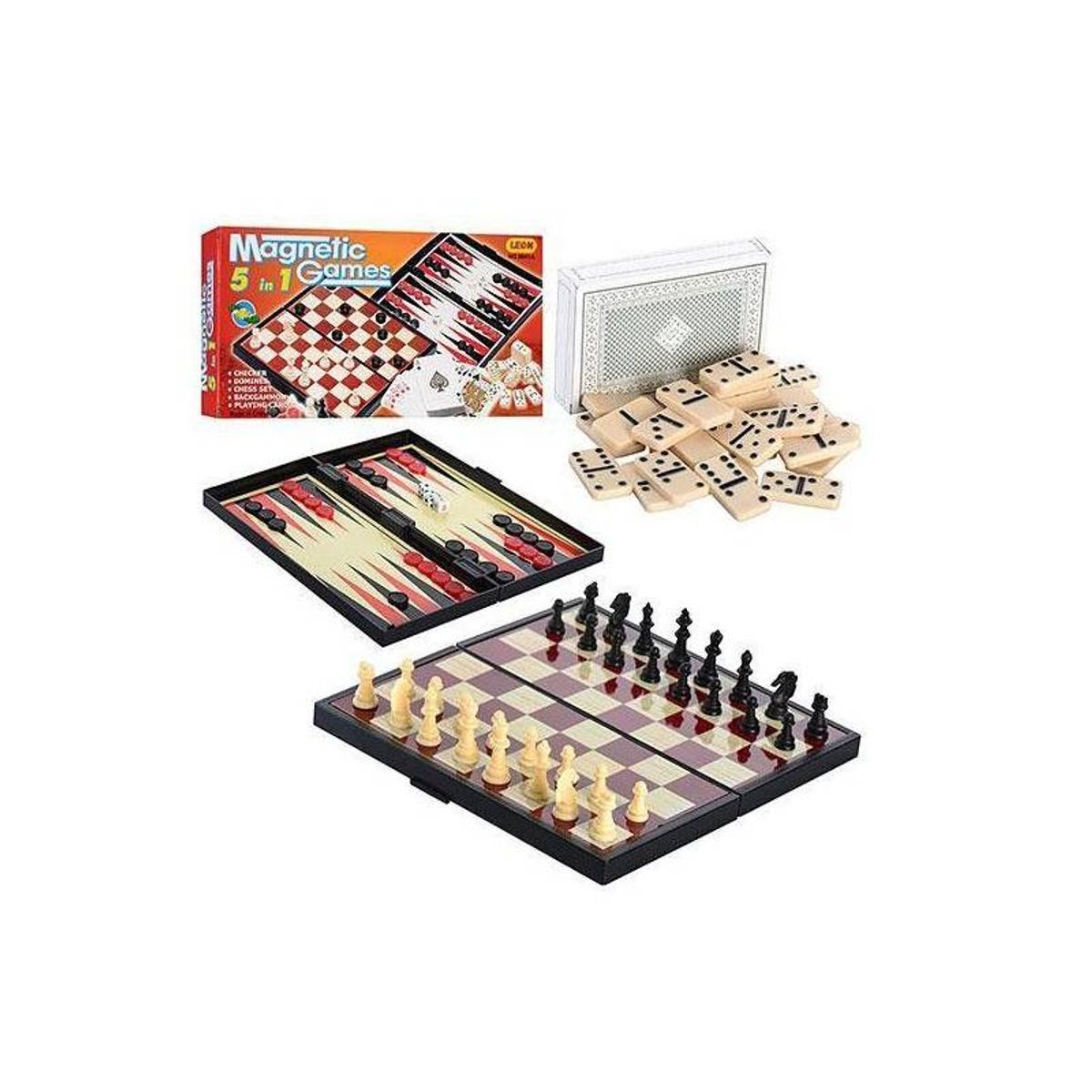 GENERICO - tablero de Ajedrez magnetico 5 en 1
