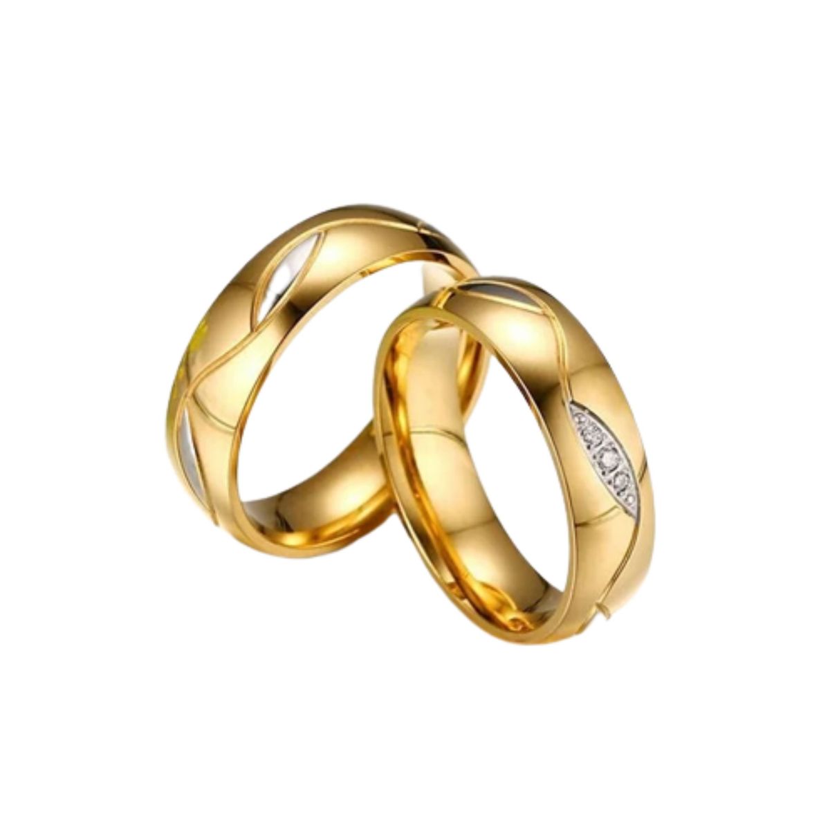 GENERICO - Anillo de Matrimonio Alianzas Forever Hombre Bañado Oro 18K Genieka
