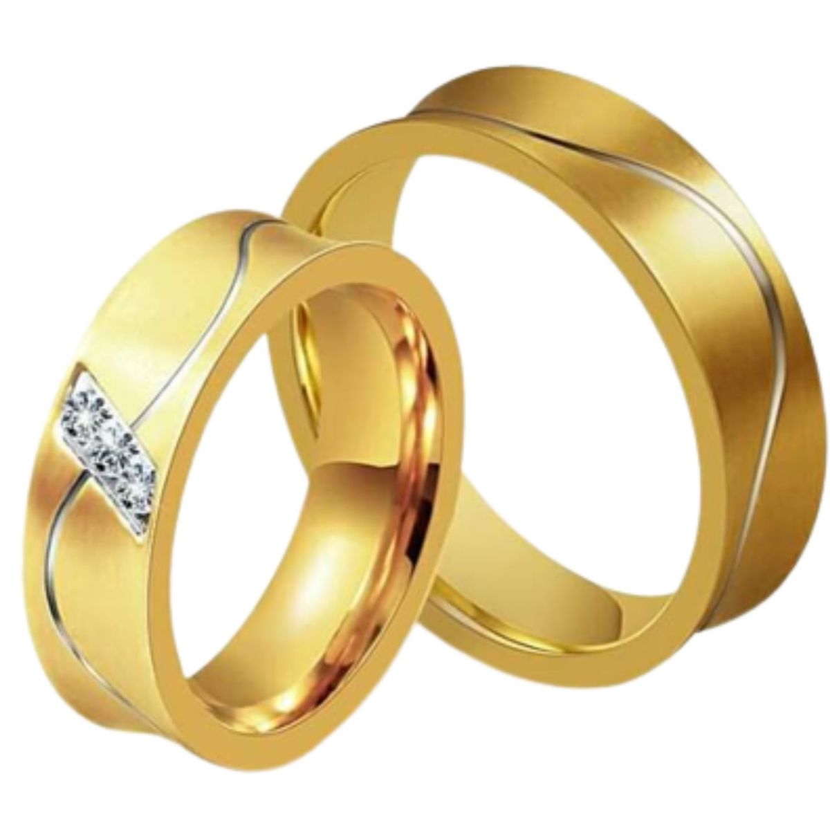 GENERICO - Anillo de Matrimonio Alianzas Passionate Mujer Bañado Oro 18K Genieka