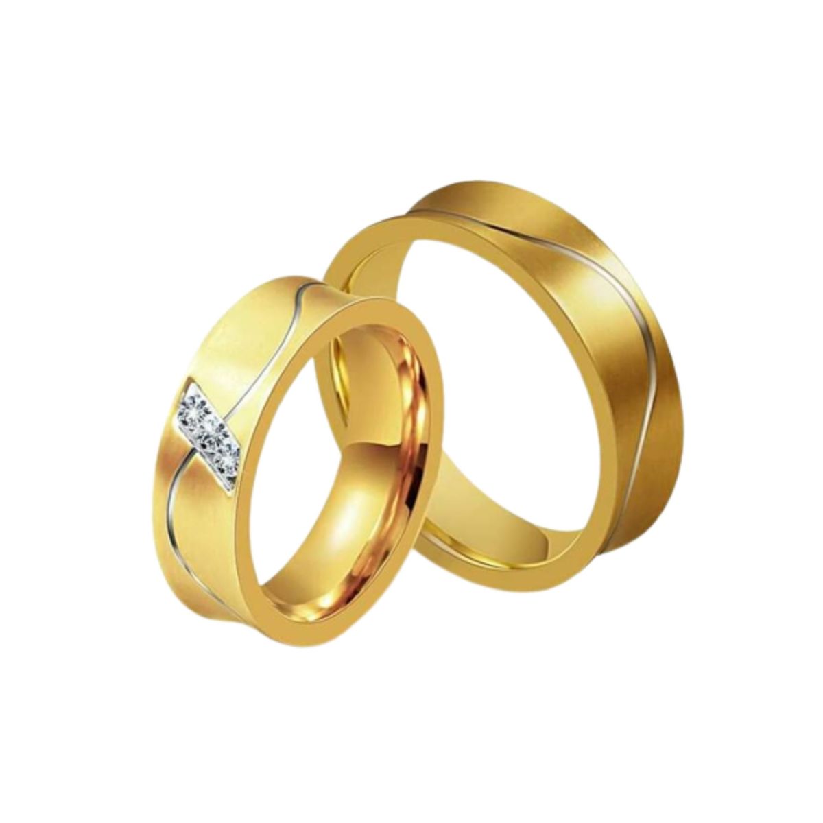 GENERICO - Anillo de Matrimonio Alianzas Passionate Mujer Bañado Oro 18K Genieka