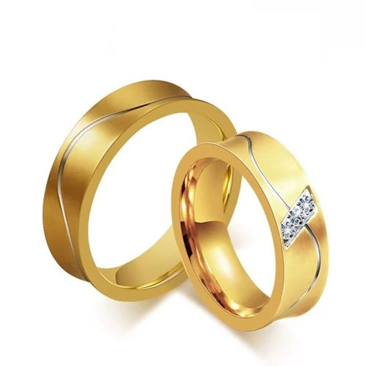 GENERICO - Anillo de Matrimonio Alianzas Passionate Mujer Bañado Oro 18K Genieka