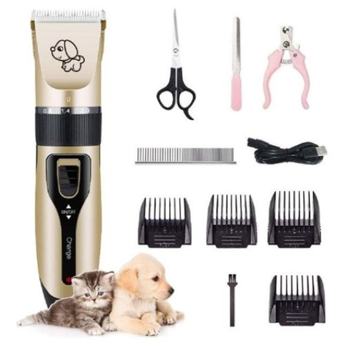 PREMIUM - Kit Maquina De Cortar Pelo Mascotas perros gatos Recargable