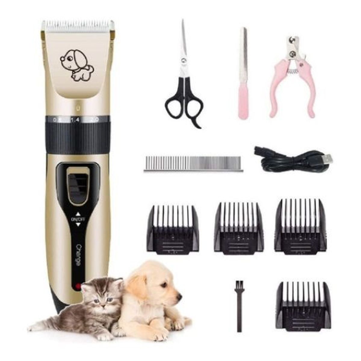 PREMIUM - Kit Maquina De Cortar Pelo Mascotas perros gatos Recargable
