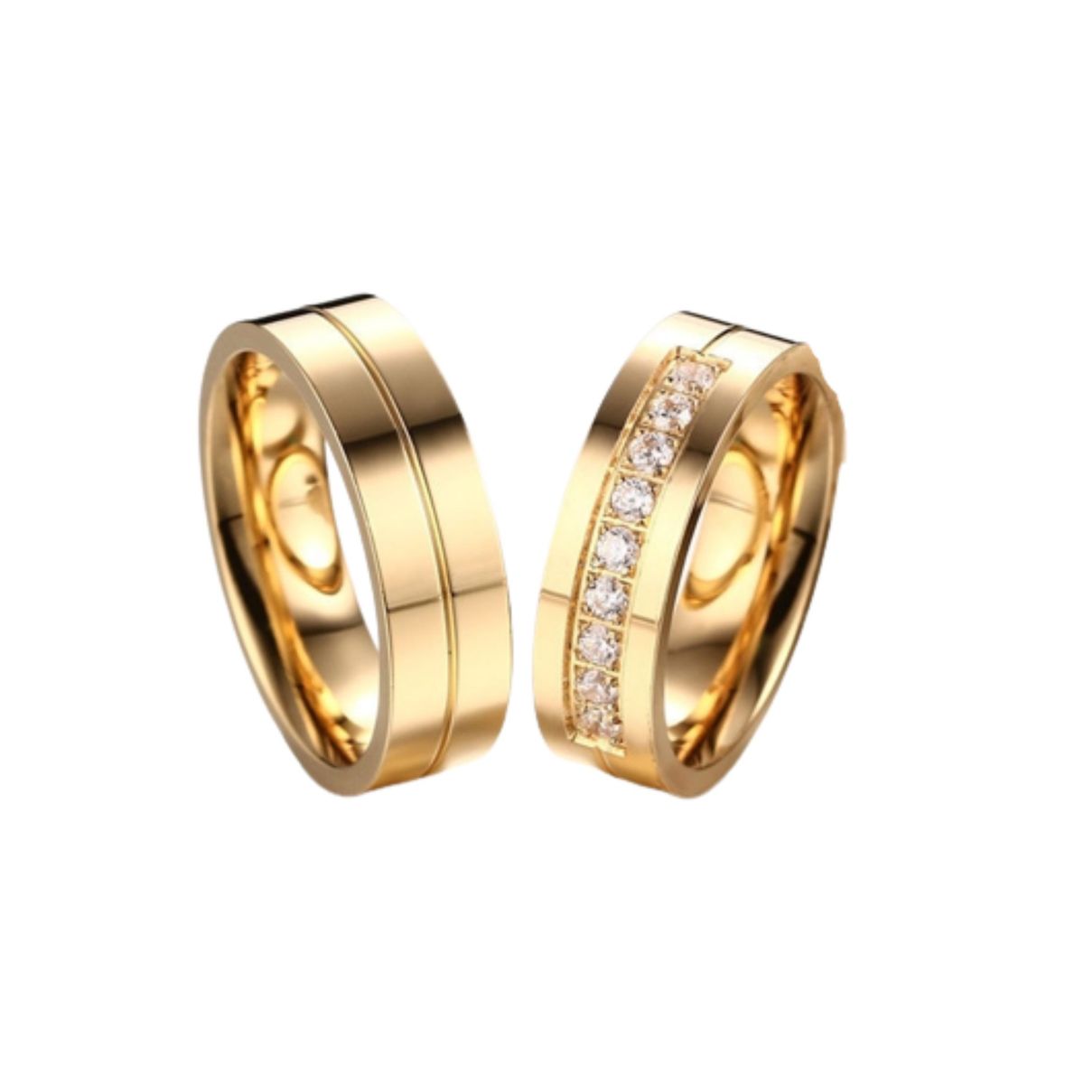 GENERICO - Anillo de Matrimonio Diamods Dream Hombre Bañado Oro 18K Genieka