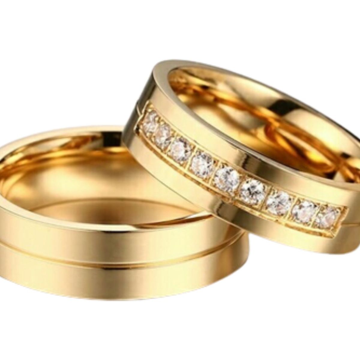 GENERICO - Anillo de Matrimonio Diamods Dream Hombre Bañado Oro 18K Genieka