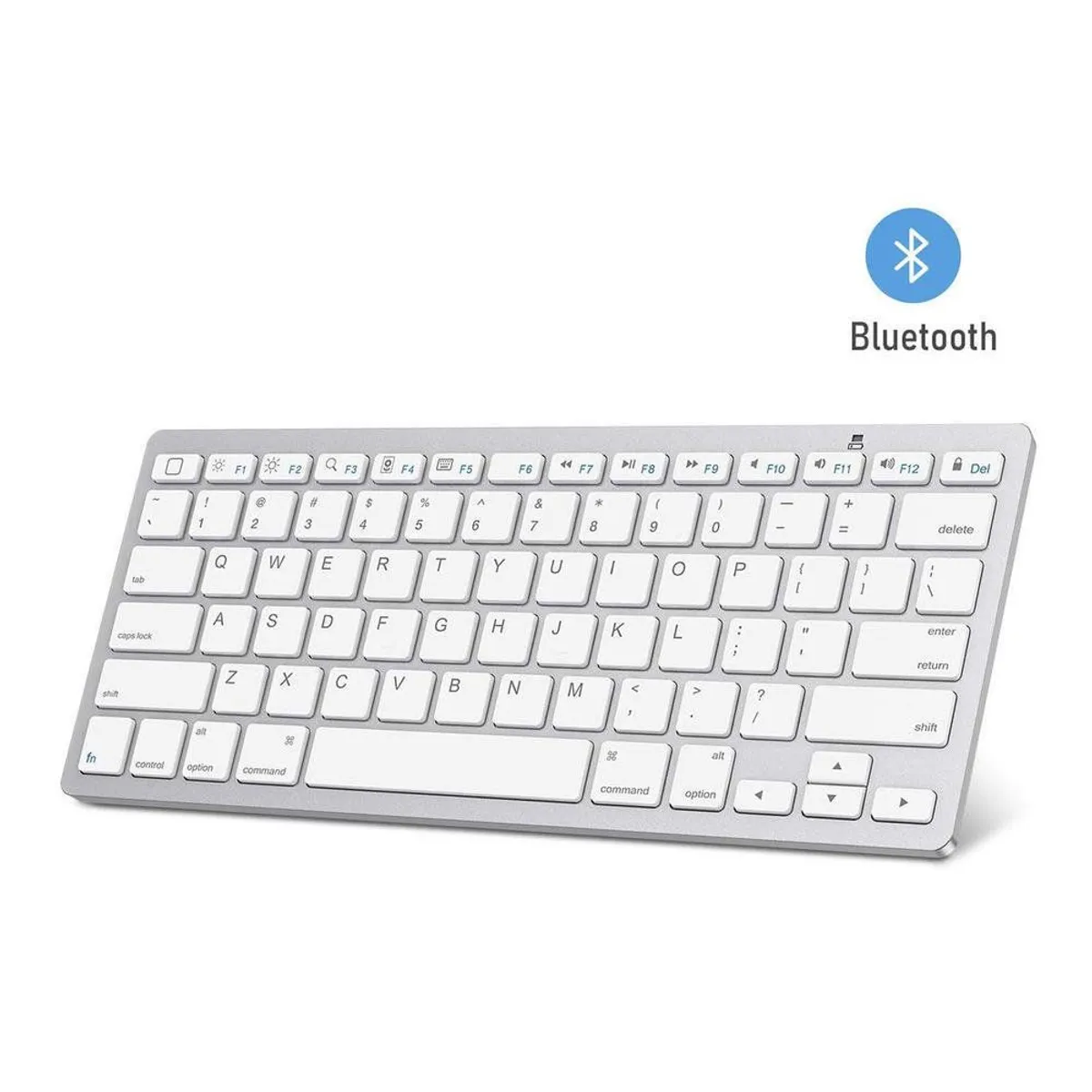 SEISA - Teclado Inalámbrico Blanco USB 2.4 GHz para Windows y Macbook