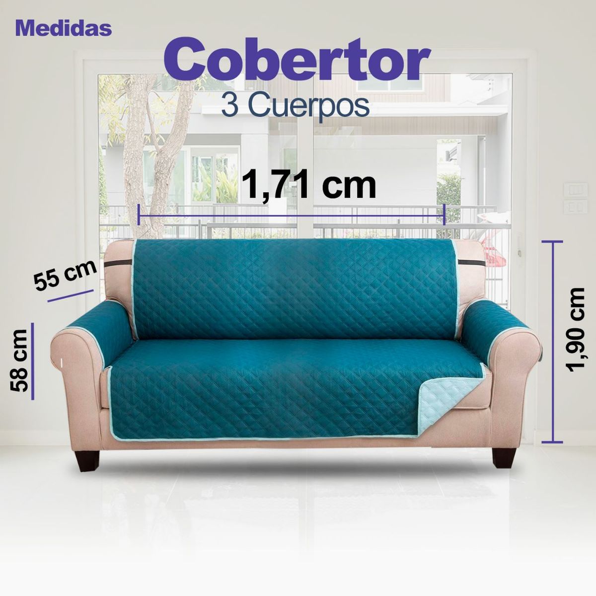 CRISAL - Cobertor de Sofa 3 cuerpos